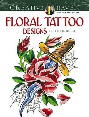 Floral Tattoo Designs Coloring Book w Tattoos 
