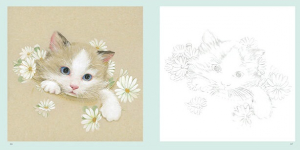 Flower Cats Coloring Book