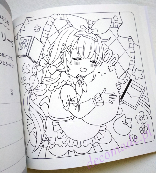 Cute fairy tale. Watercolor coloring book with paints