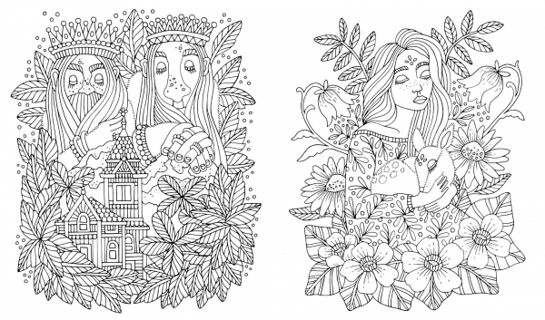 Fairy Tales & Folklore Coloring Book