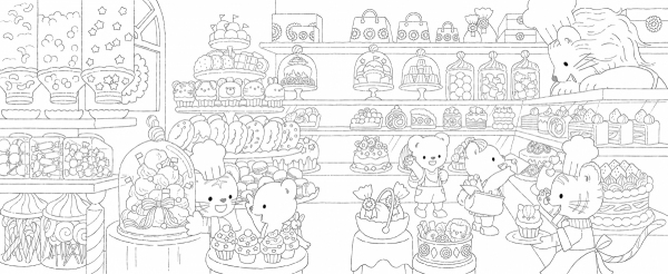 Townscapes, Animals Variety goods cakes flowers and 5 bears