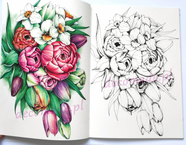 My flowers. Moje kviti. Czech coloring book