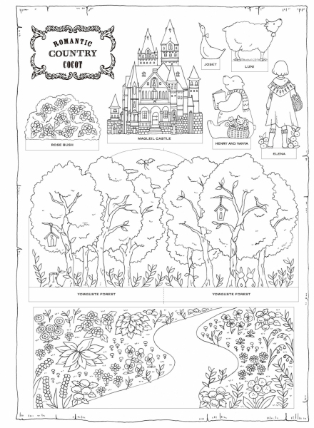 Romantic Country Coloring Book