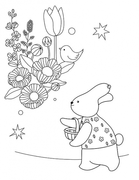 Moon forest gardener. Coloring Book