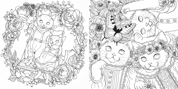 Nelco Neco Coloring Book. Spring, Summer, Autumn, Winter, Story of a Fashionable Cat