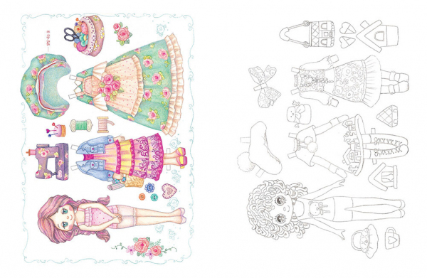 Quilt dolls colouring book