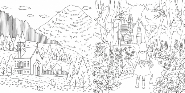 Romantic Country Coloring Book