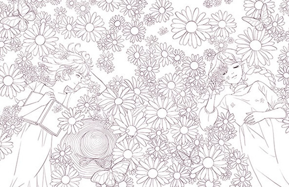 Flowers and Girls Coloring Book Vol 2