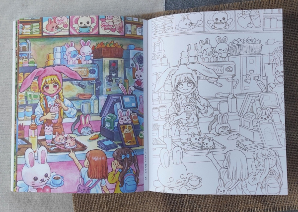 Rowon's Cat and Girl Coloring Book