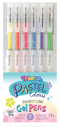 6 kolorów: Długopisy żelowe Colorino pastelowe