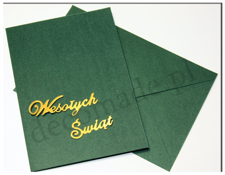 Zielona kartka z kopertą do własnoręcznego ozdobienia + GRATIS