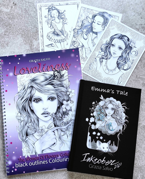 Pakiet: Loveliness + Emma's Tale + 3 pocztówki do kolorowania