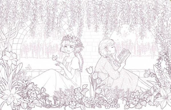 Flowers and Girls Vol 1. Coloring Book